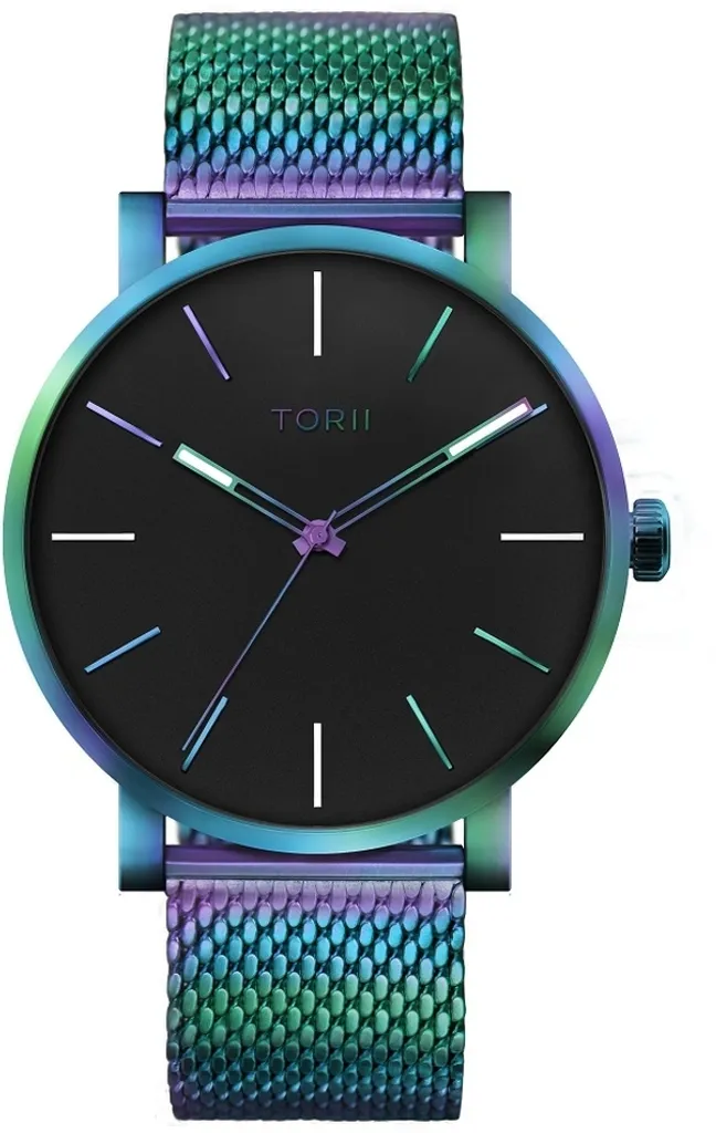 Montre Homme TORII M45MB.BM Etanche Natation Coloris Noir et Argent