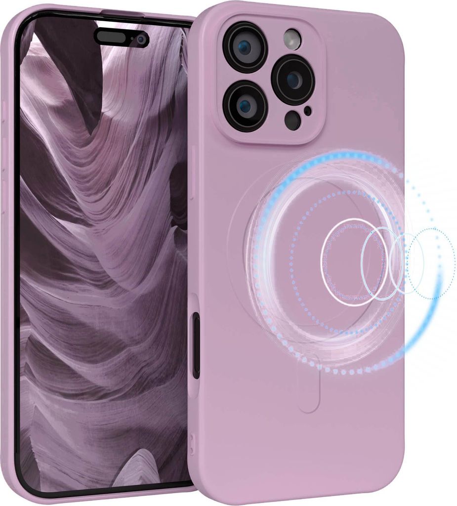 EAZY CASE - Silikonhülle magnetisch für Apple iPhone 16 Pro Max, Hülle Silikon, weich stoßfeste Magnet Handyhülle, Schutzhülle mit Kameraschu...