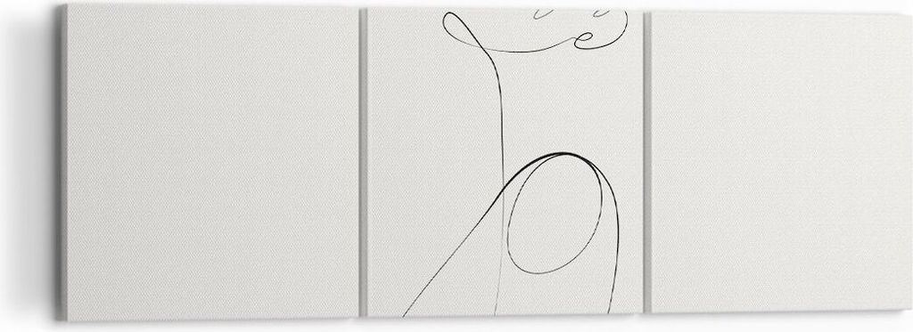 Bild auf Leinwand - Leinwandbild - 3 Teile - Linie Linie Frau - 120x40cm - Wand Bild - Wanddeko - Wandbilder - Leinwanddruck - Bilder - Wanddekorat...