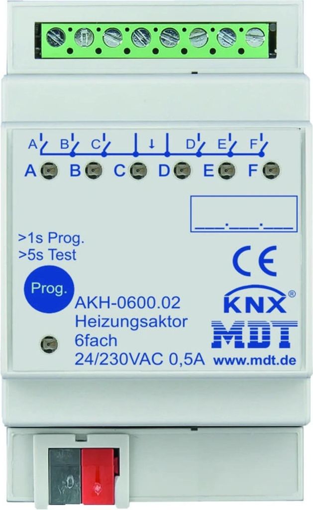 MDT AKH-0600.03 Heizungsaktor 6fach 3TE REG 24-230VAC