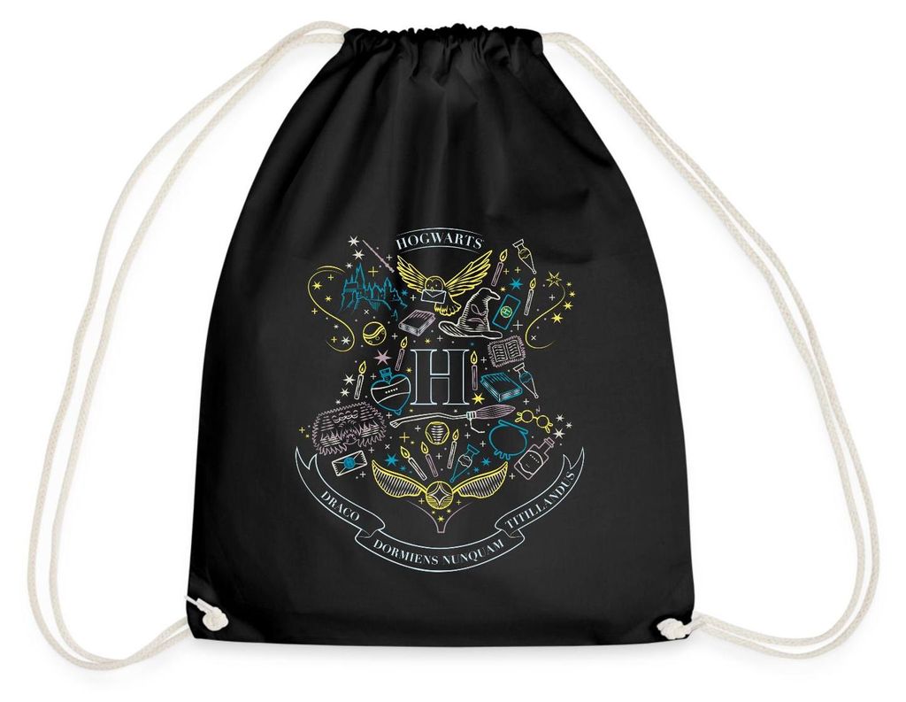Spreadshirt Harry Potter Hogwarts Elemente Turnbeutel, One Produktbild 