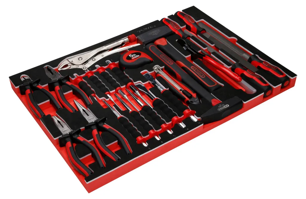 Jeu de pinces et burins KS TOOLS 811.0033 avec module mousse pro