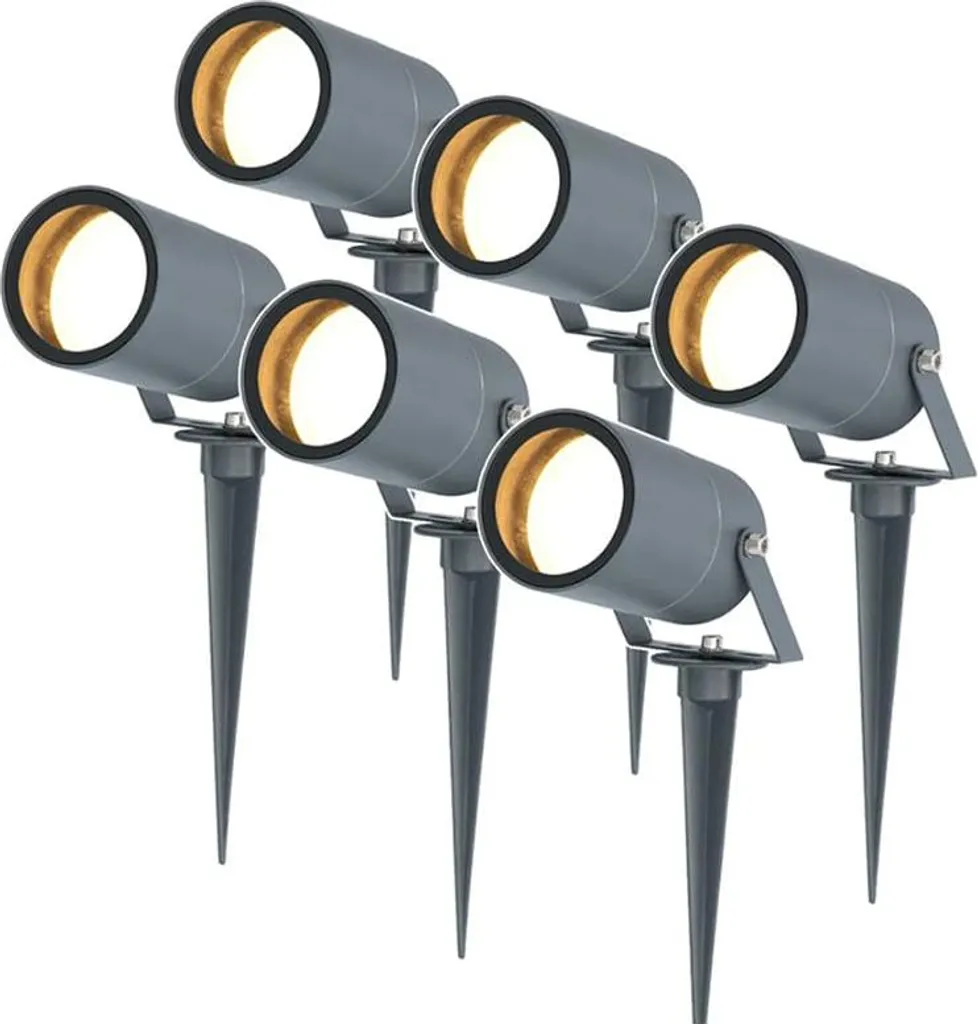 Spot LED Extérieur IP65 Dimmable Anthracite GU10 - Pack de 6 Pièces