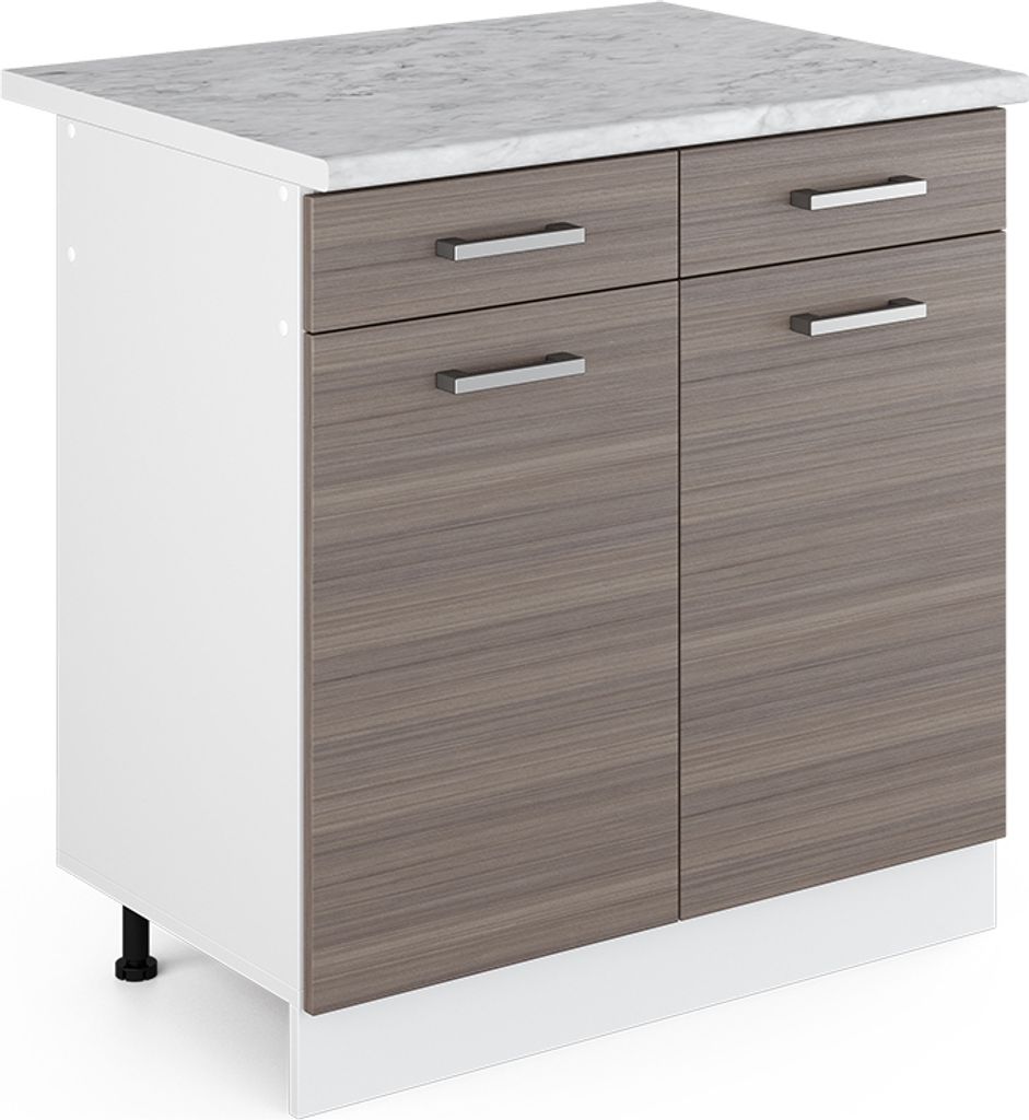Küchenunterschrank Vicco R-Line Edelgrau 80 cm , AP Marmor, Produktbild 