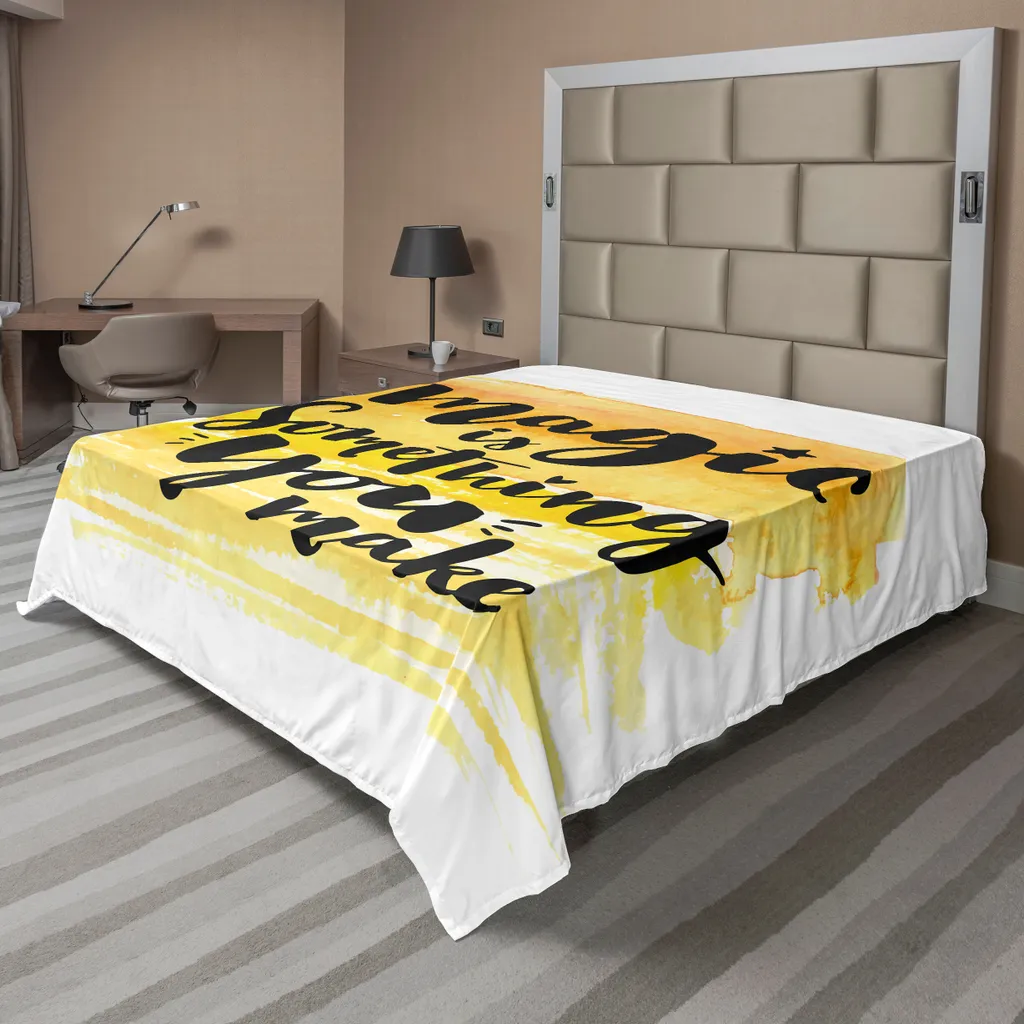 Drap plat motivant en tissu doux et confortable coloris jaune et noir