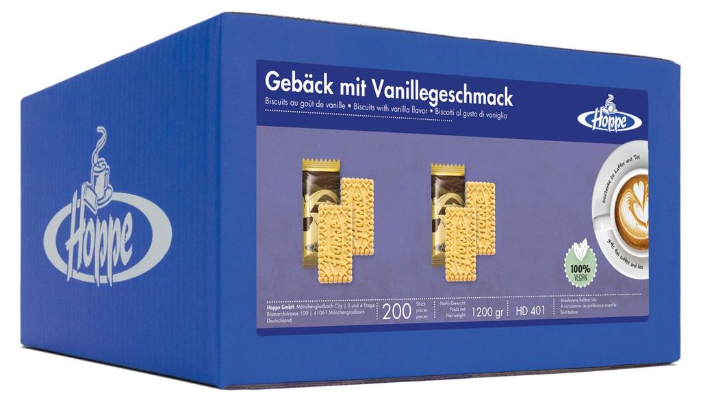 Hoppe herbatniki waniliowe 200 pojedynczo pakowanych porcji Zdjęcie produktu 