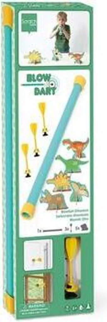 Jeu de Sarbacane pour Enfant avec Cible Dinosaure et Fléchettes Ventouses
