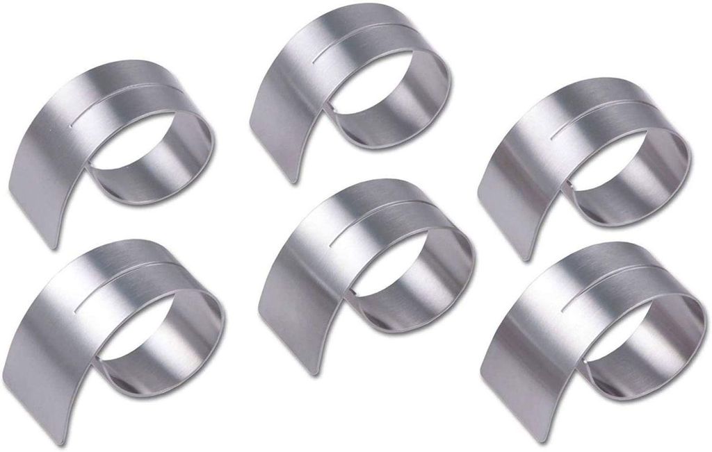 6 Stück Serviettenringe Edelstahl Hochzeit Tischdeko Ringe Produktbild 