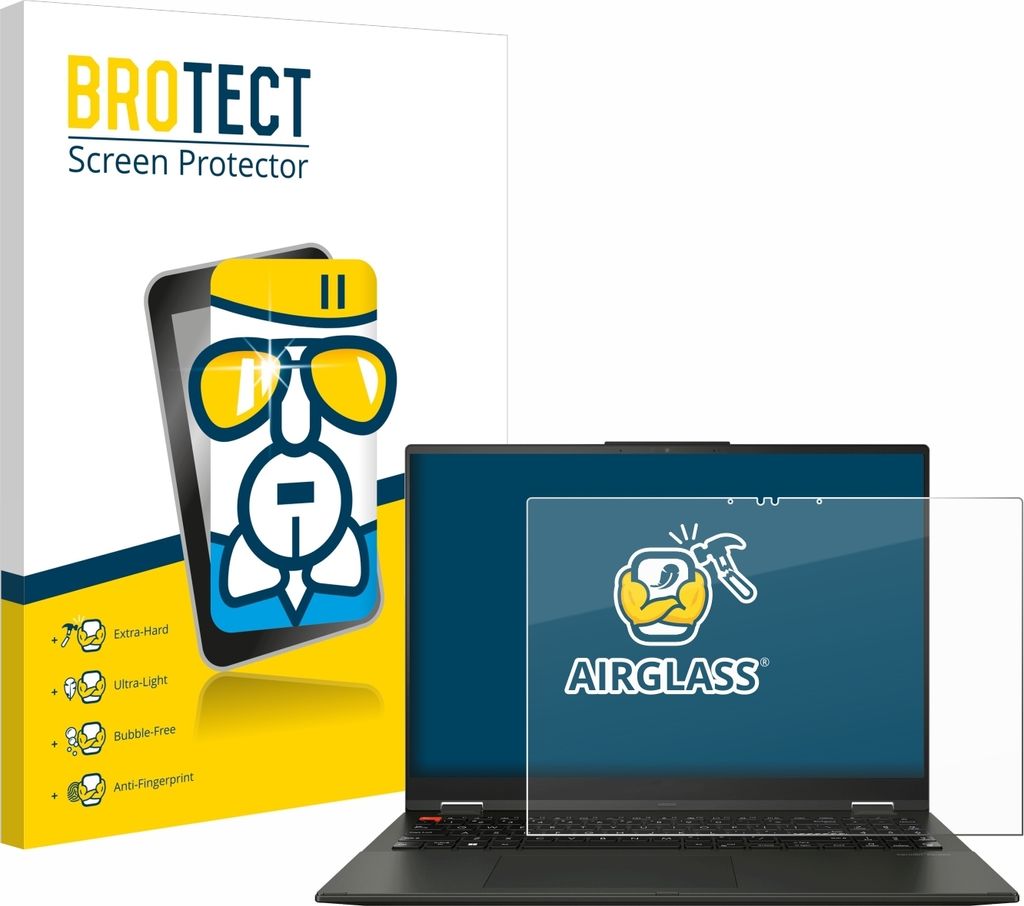 BROTECT Schutzglas für ASUS Vivobook S 16 Flip OLED TP3604 Schutzfolie Panzer Folie Glas Display Schutz klar