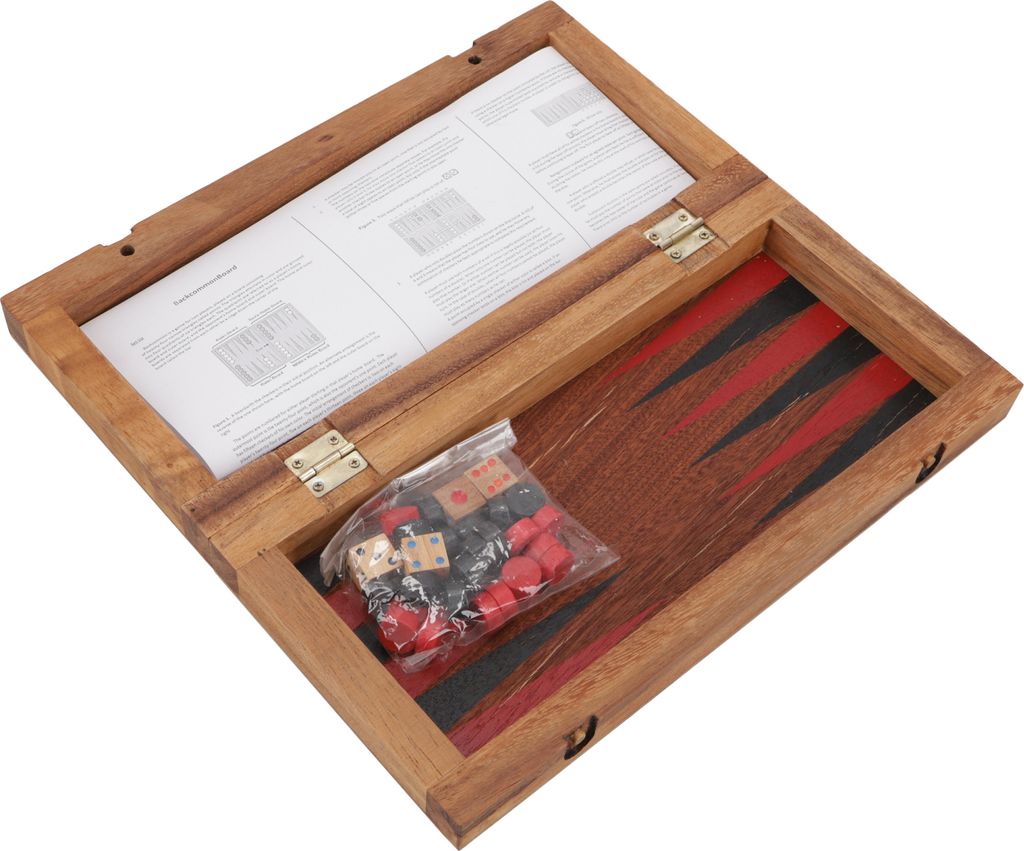 Brettspiel, Gesellschaftsspiel aus Holz - Dame, Back-Gammon, Braun, 5*30*15 cm, Brettspiele & Geschicklichkeitsspiele