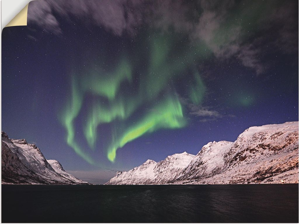 ARTland Wandbild, selbstklebend Nordlicht Norwegen I Größe: 80x60 cm