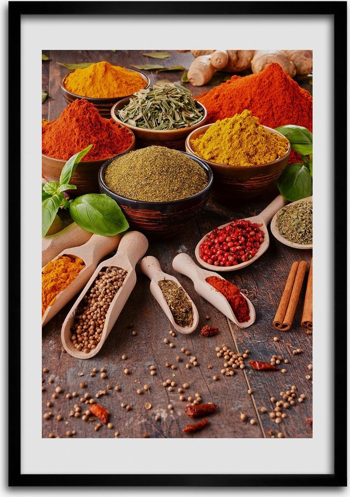 Bild - Bilderrahmen - Foto - 70 cm x 100 cm - MDF - Rahmen - Wandkunst - Gewürze