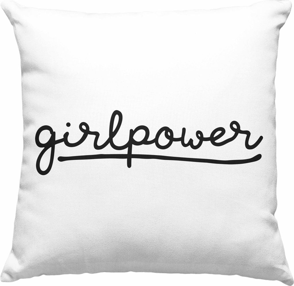 Trendation - Girlpower Deko-Kissen mit Füllung 40x40 für Frauen Mädchen Geschenk Deko-Kissen mit Füllung 40x40 (Grau)