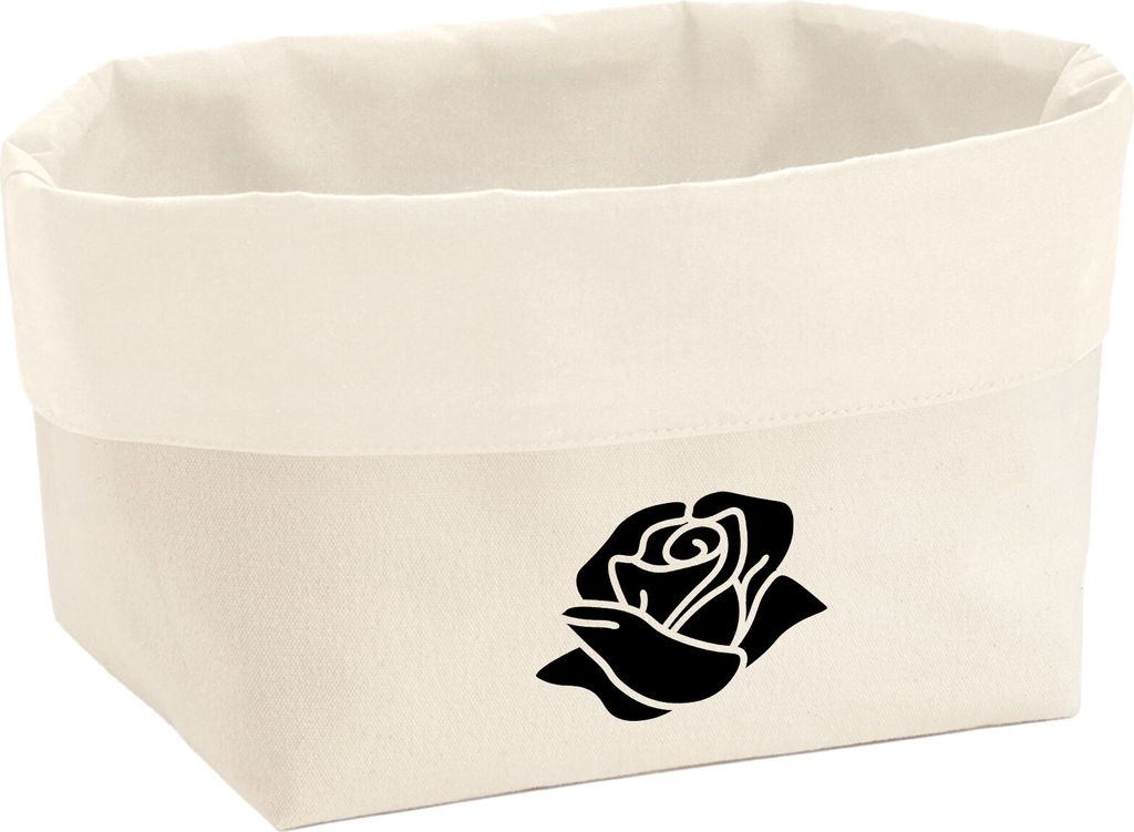 Huuraa Organizer Rose Blüte 3 Liter Medium Canvas Baumwolle Utensilo Geschenkidee