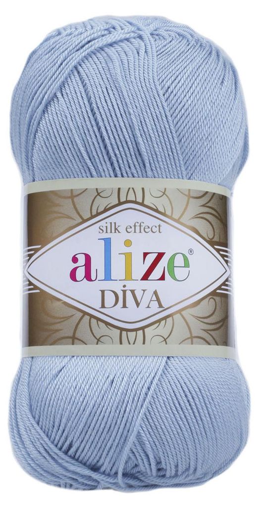 Alize Diva Mikrofasergarn 100g/350m Seidenglanz Hellindigo Produktbild 