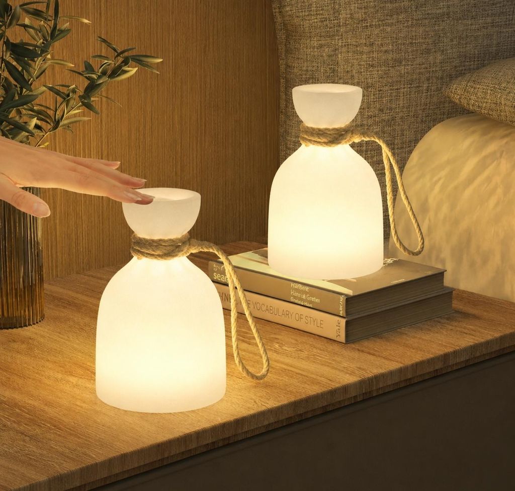 2er Tischlampe kabellos mit Fernbedienung,Tragbare LED Produktbild 