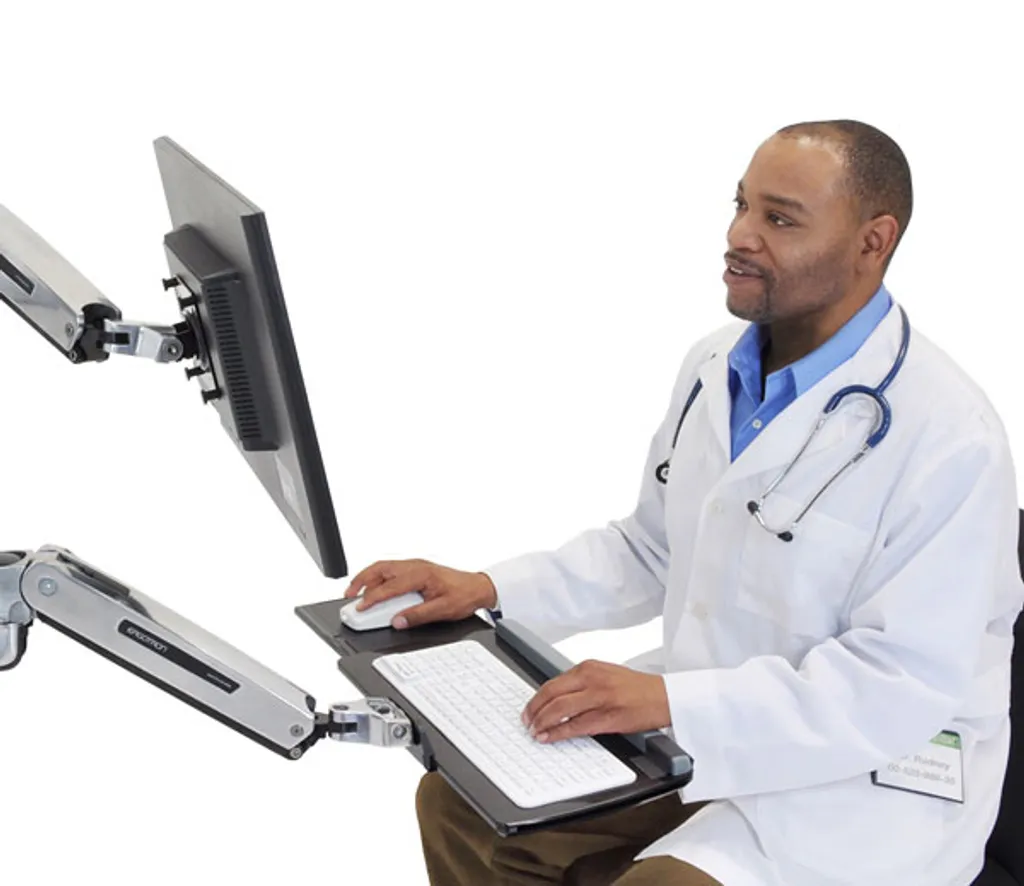 Bras de clavier mural Ergotron LX Sit-Stand - Support Ergonomique Blanc