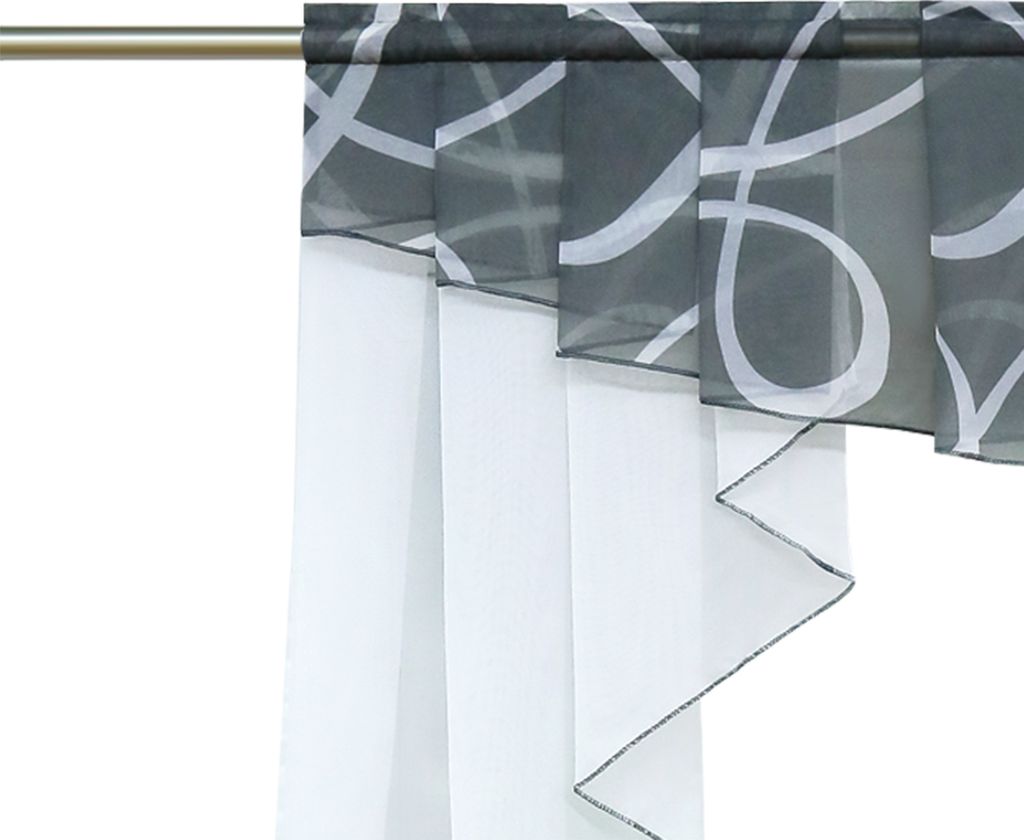 CORLIF Voile Gardine Mit Schlaufen Vorhang Ausbrenner Muster Transparente Gardinen Wohnzimmer Schlafzimmer Gardinenschals Weiß BxH 140x225cm 1 Stück