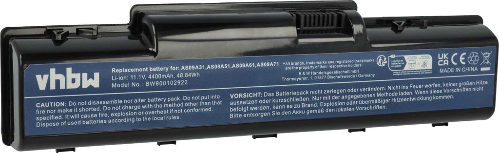 vhbw Akku Ersatz für Acer AS09A73, AS09A61, AS09A71, Produktbild 