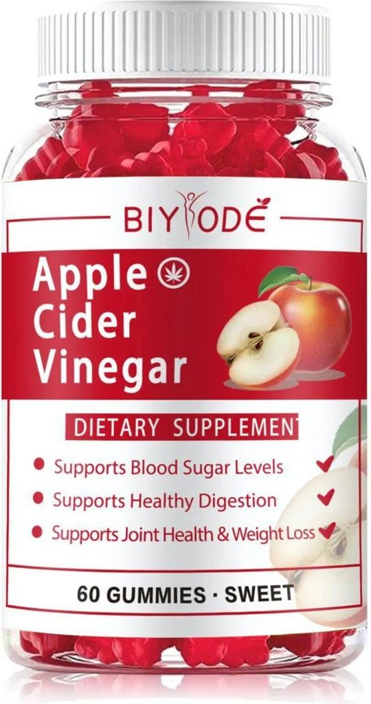 Apfelessig Gummibärchen 60 Stück Vegan Kaliumionen Vitaminen Antioxidantien