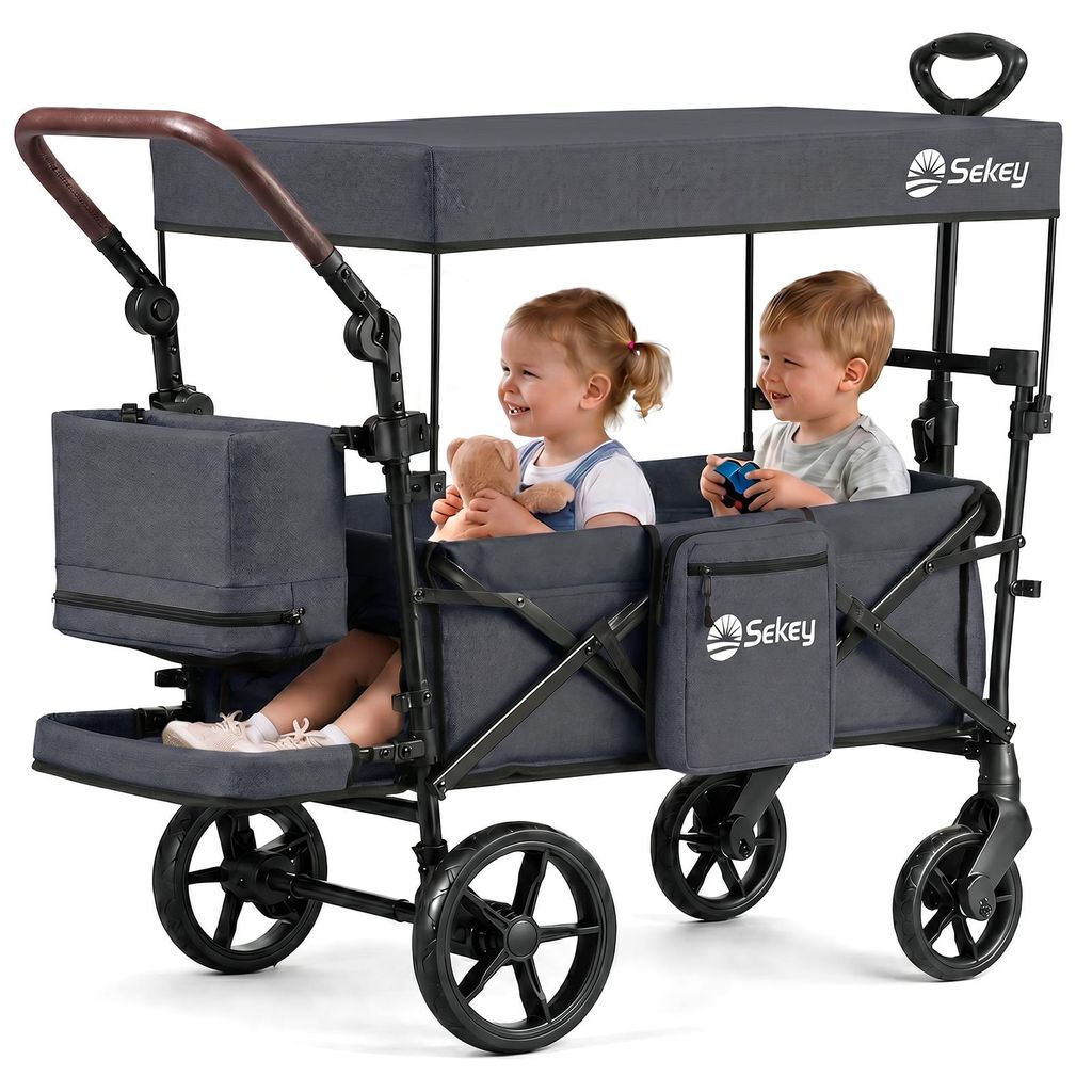 Sekey Bollerwagen Faltbar mit Dach Kinder Bollerwagen mit Produktbild 