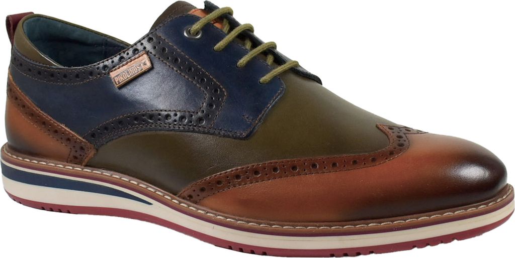 Pikolinos Herren Schnürschuh Leder Brogue Lochmuster perforiert Avila M1T-4191C1, Größe:44 EU, Farbe:Mehrfarbig