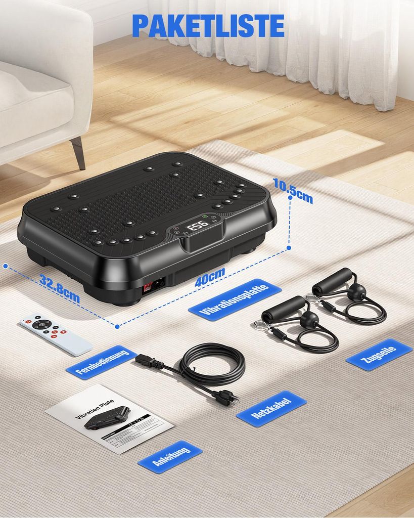 Vibrationsplatte Mit Bluetooth & Fernbedienung – Für Fettverbrennung & Muskelaufbau Zu Hause