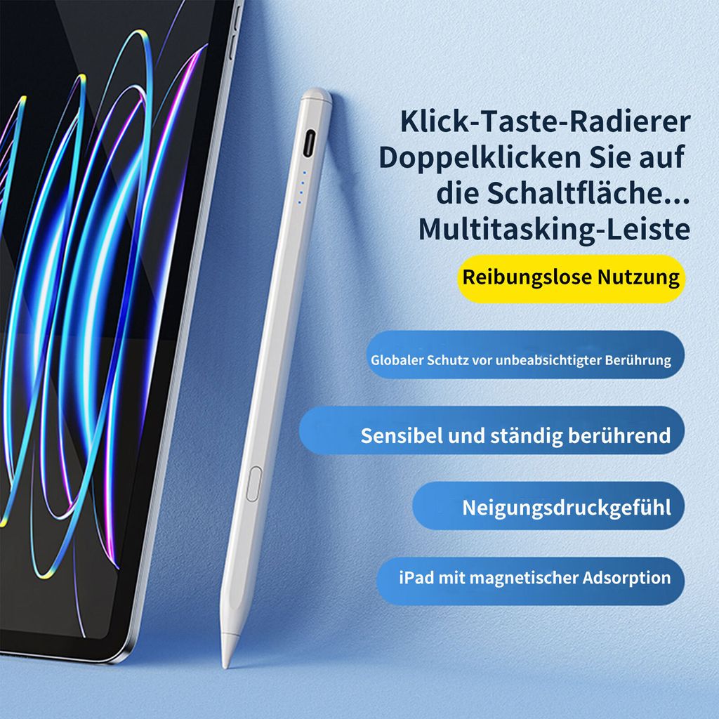 OKWISH Stylus Stift für iPad Apple Pencil Pen Tablet Magnetisches Kabelloses Laden