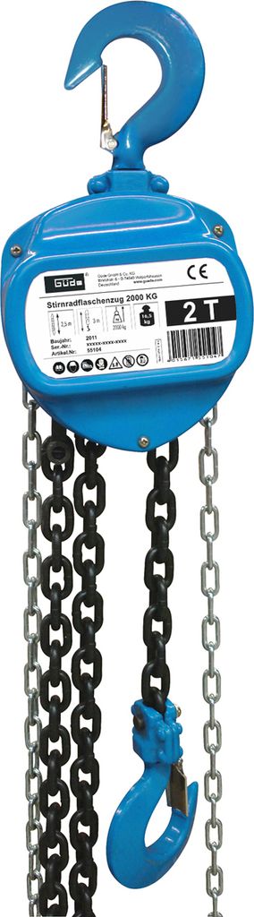 GÜDE Kettenzug Flaschenzug Seilzug Hebezug Stirnradflaschenzug 2000kg