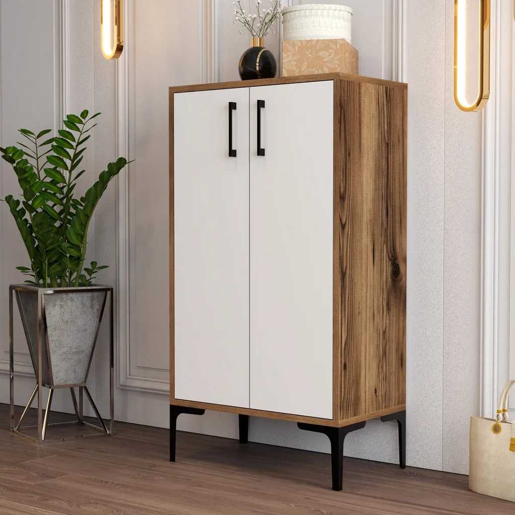 Rangement Chaussures Gain de Place Noyer Skye Decor Prague 60x111cm