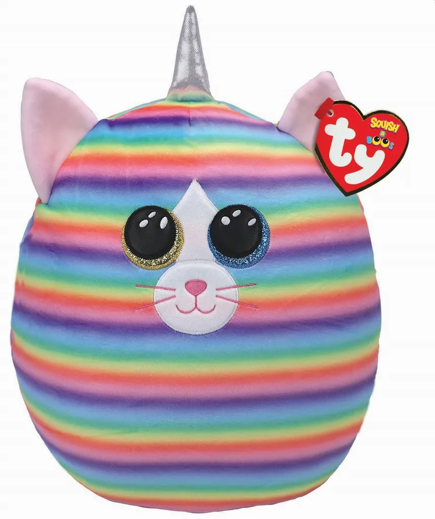 Coussin de Voyage Peluche Chat Ty Heather 20 cm Doux pour Sieste Enfant