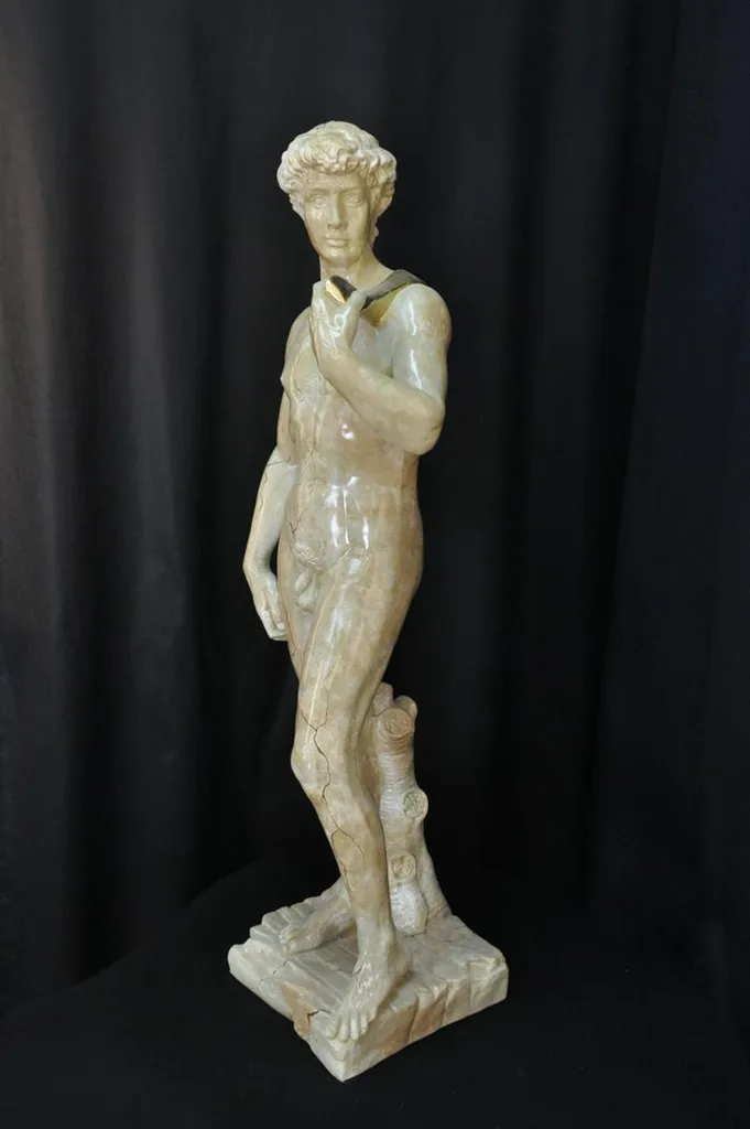 Grande Statue David Figure Style Antique 115cm Décoration Intérieure