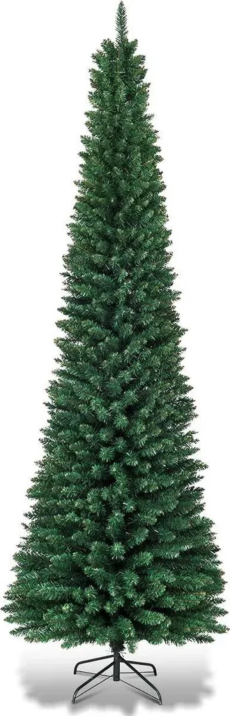 Sapin de Noël artificiel stable avec branches en PVC et support métal