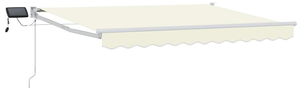 Manuelle Gelenkarmmarkise - CLORIS - Wasserabweisender Stoff - mit LEDs - Creme 3,5x2 m - Markisen C587