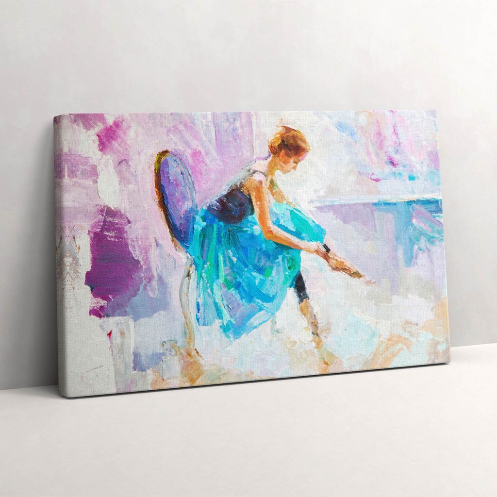 Ballerina Vorbereitung – Leinwandbild Wandbild – 30x20 cm – Leinwandbilder – Wandbilder – Schlafzimmer – Flur