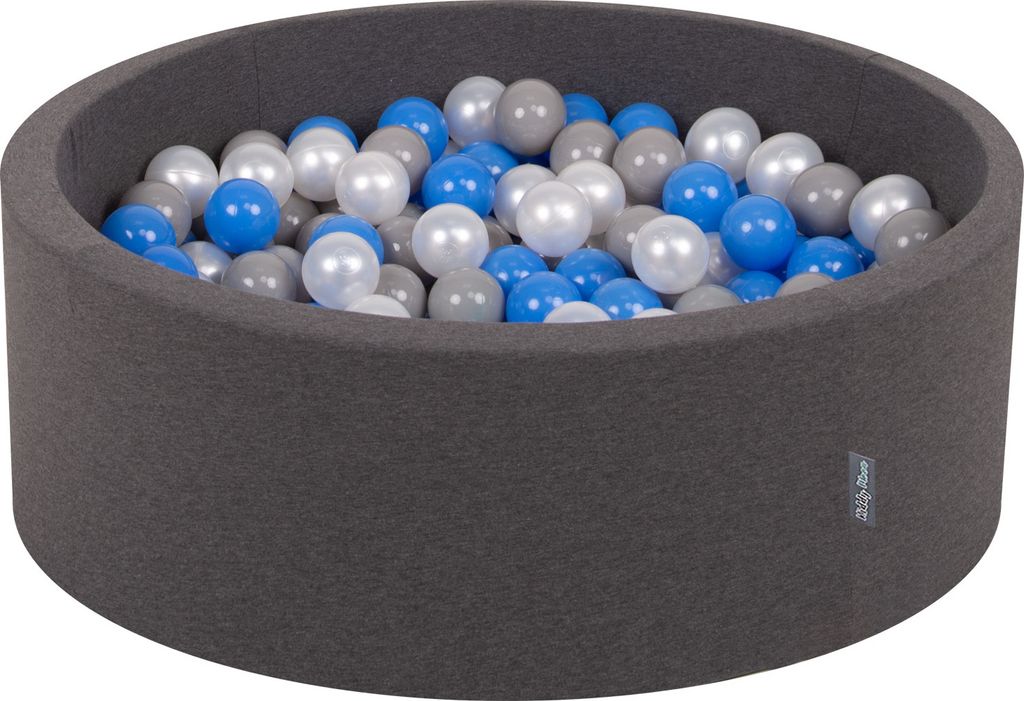 KiddyMoon Bällebad 90x30cm 200 Bälle ∅7cm Rund Bällepool Mit Bunten Bällen Für Babys Und Kinder