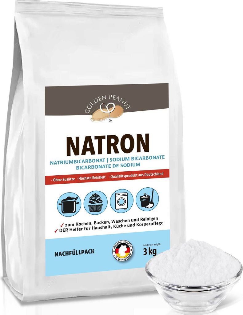 GOLDEN PEANUT Natron Pulver 3 kg - Natriumhydrogencarbonat, Produktbild