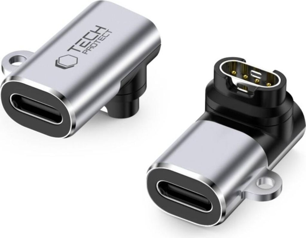 Two USB-C adapters shown from a diagonal angle against a white background.