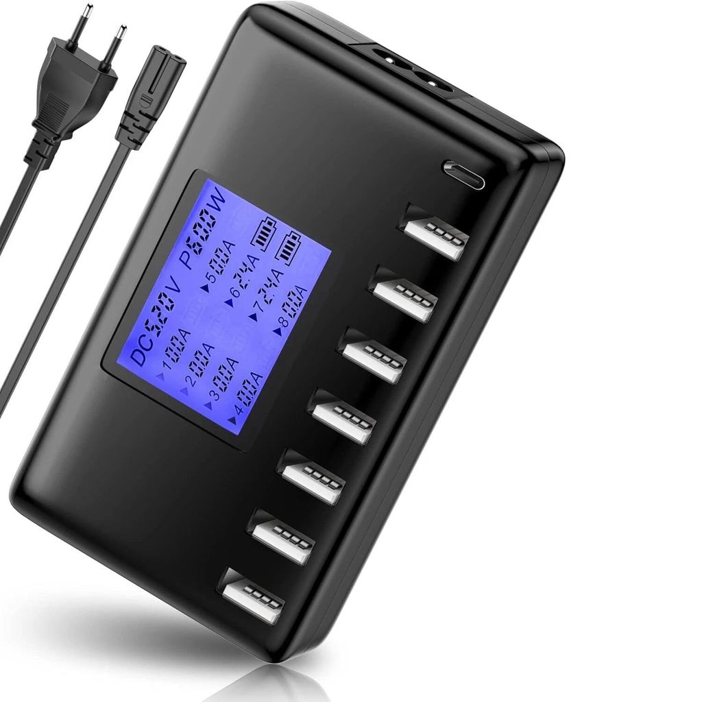8 USB Intelligentes Multi-Port-USB-Ladegerät TYP-C-Anschluss 60W Ladeständer