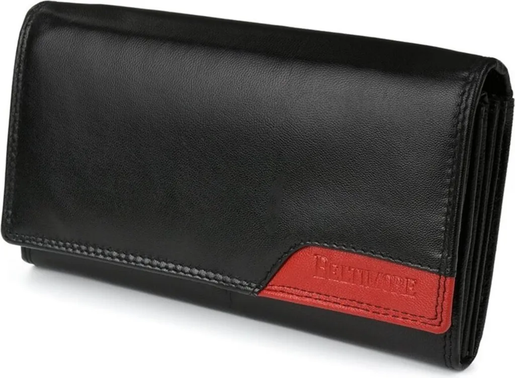 Petit portefeuille cuir noir Beltimore kra043black format italien chic