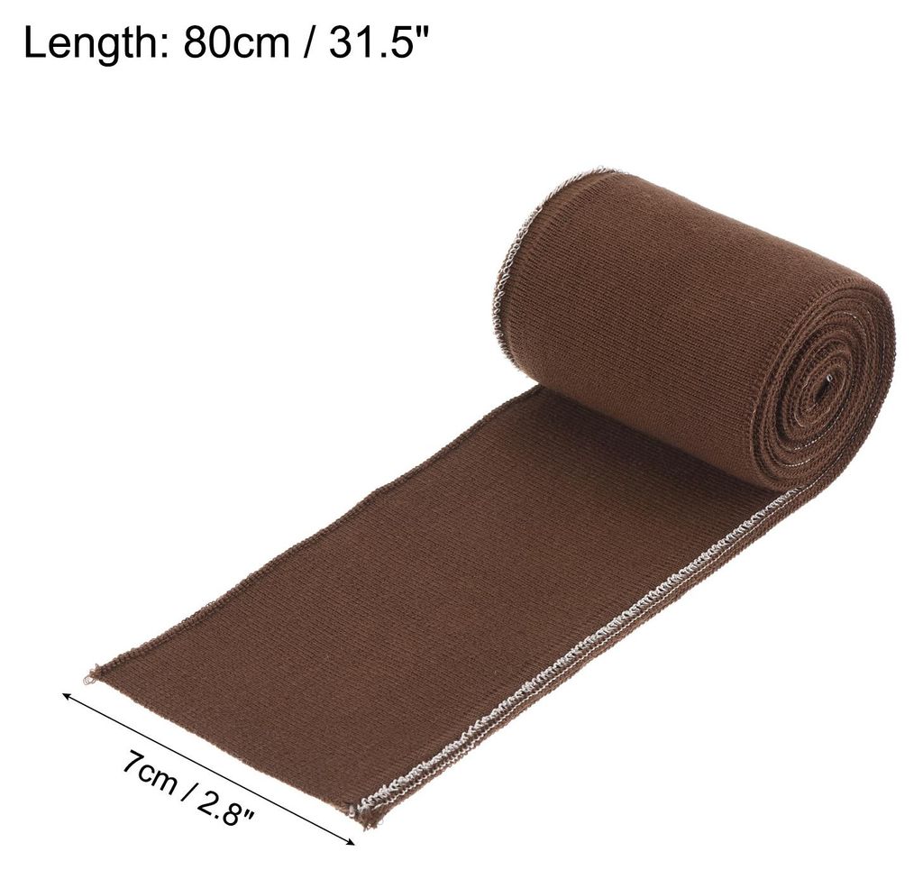 Elastische Bš¹ndchen Gerippte Abschlš¹sse 31,5" x 2,8'' Baumwollstoff Gestricktes Rippband Stretch-Bš¹ndchen ?rmelbund fš¹r DIY-N?hen, Brau...