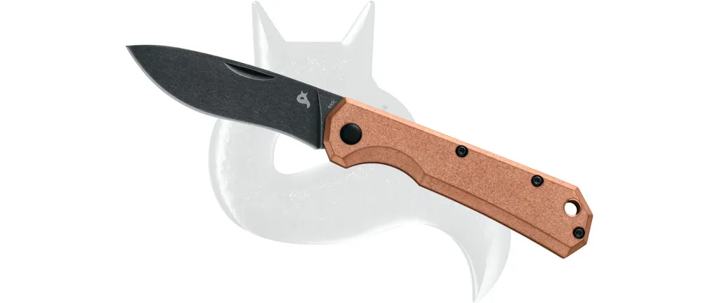 Couteau FOX Renard Noir Ciol en Titane avec Lame Acier 440C Stonewashed