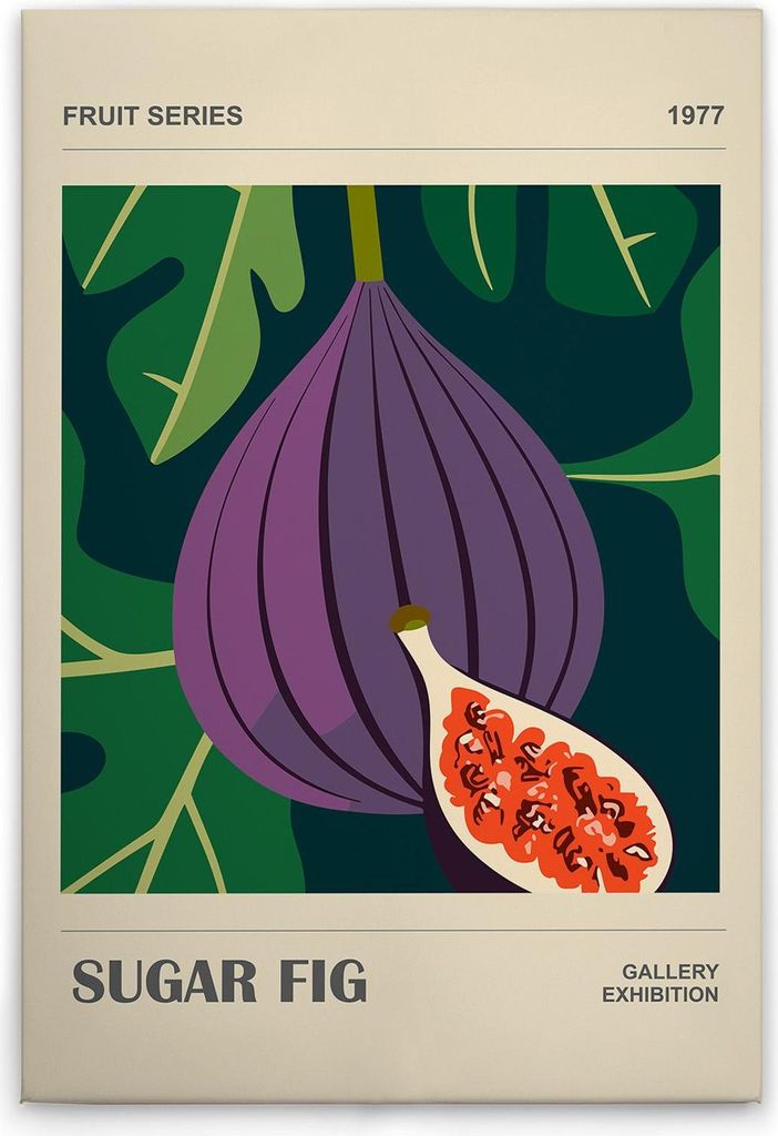 TADESSI Leinwandbild Blechschild Retro Look Mandarinen - Wandbild 50 x 75 cm - Kunstdruck auf Leinwand in Beige Grün - M1-No.51785