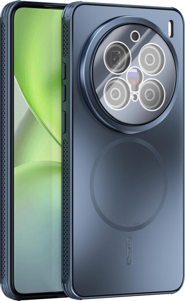 Matte PC TPU Hülle für Vivo X200 Pro Magnetische Handyhülle mit Linsenabdeckung und Wärmeableitung Stoßstange Blau