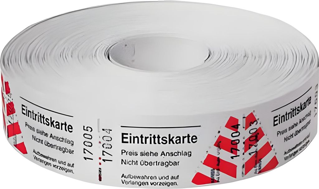 Eintrittskarten 1000er Abriß fortlaufend weiß Produktbild 