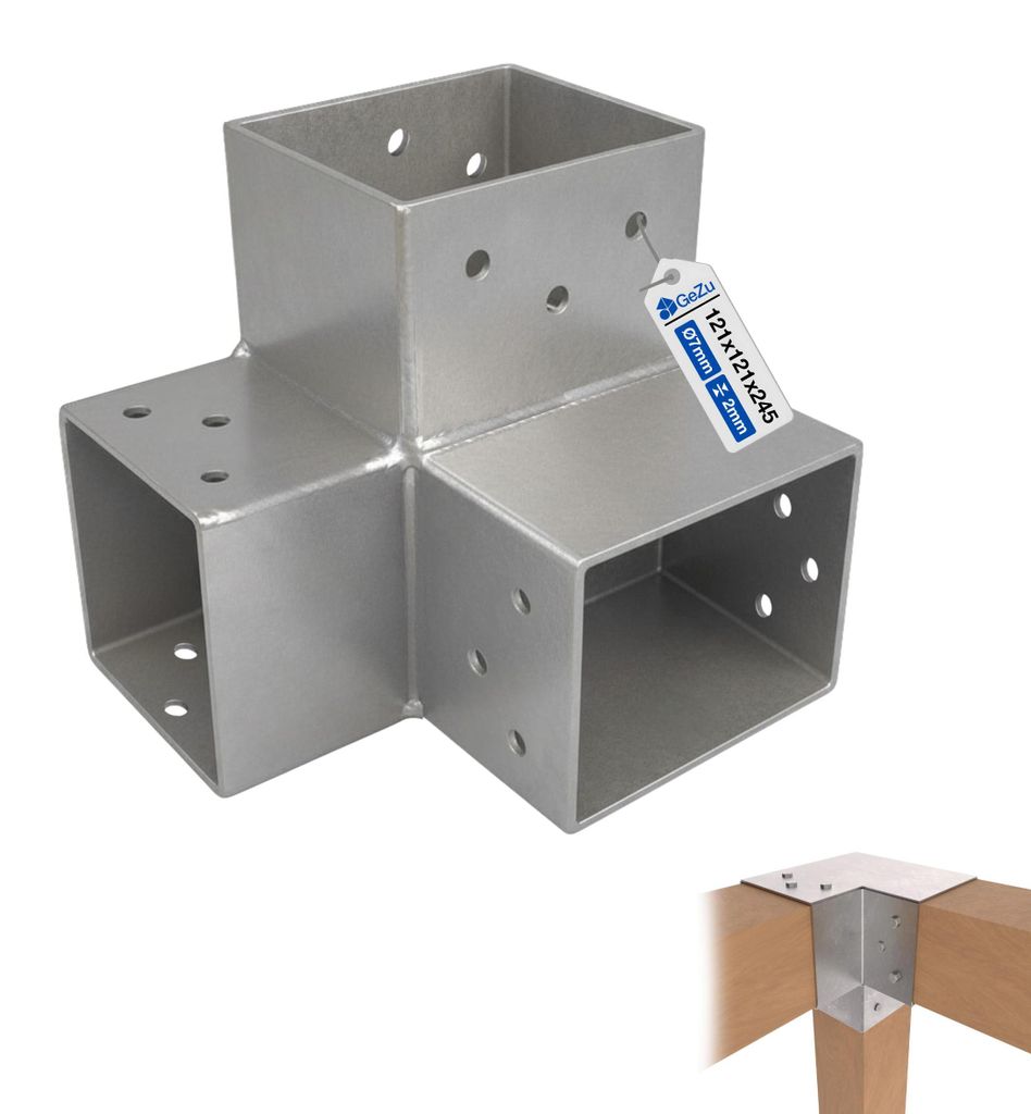 GeZu Impex Pfostenecke für 3 Balken 121 x 121 mm Produktbild 