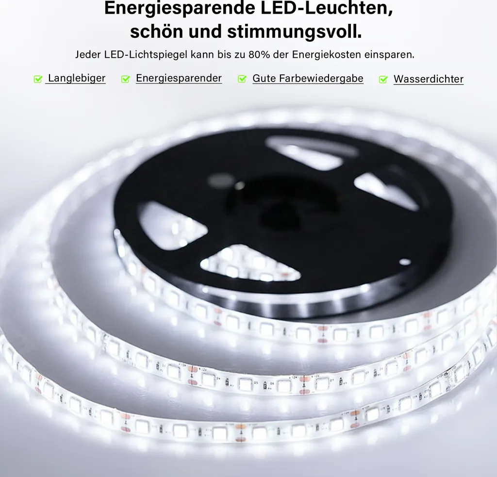 SONNI Specchio Illuminato LED 80x60 - Luce Perfetta per il Make-up - 8