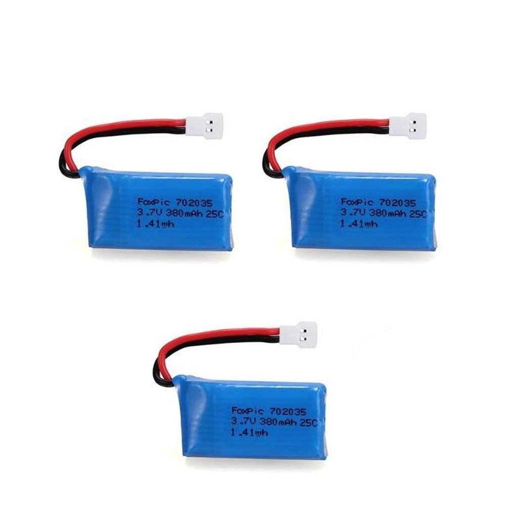 3 Stuck 3.7V 380mAh Batterien für RC Quadcopter Hubsan X4 X 4 H107D H107C FPV Drone