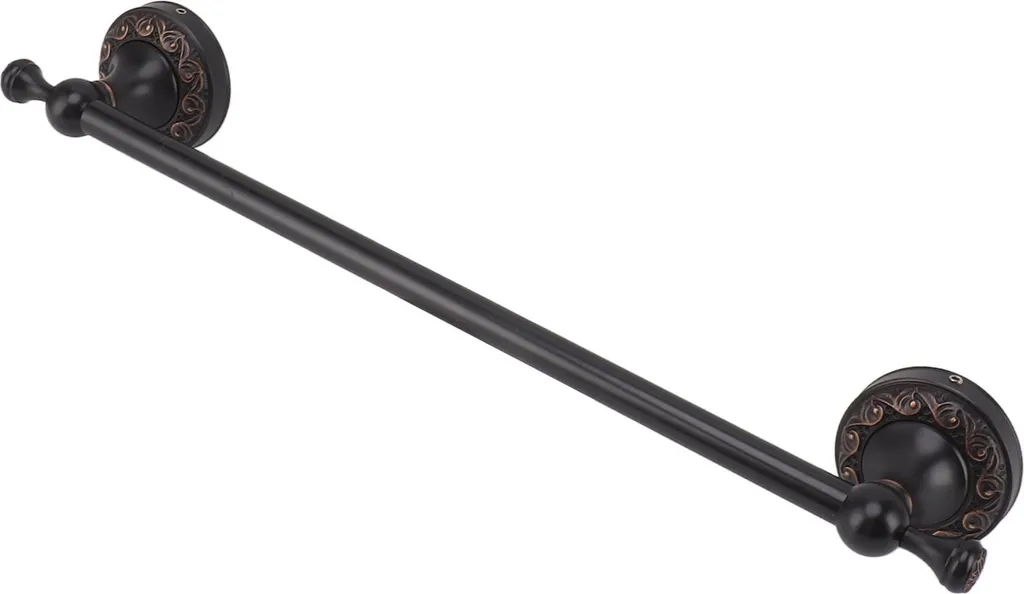 Barre porte-serviette simple 40cm en métal noir antique multifonction