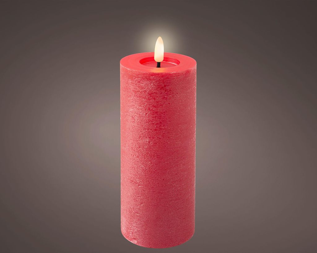 Bougie Led Rouge Rustique Cire Rustique, Lumière Led Rouge Image du produit 
